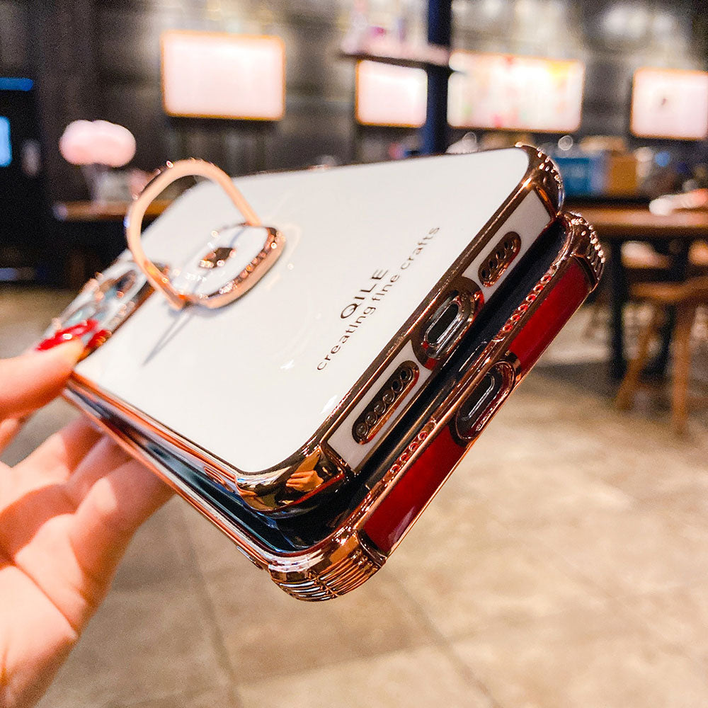 Metallic-Look iPhone Case with Ring Grip | Choose Model