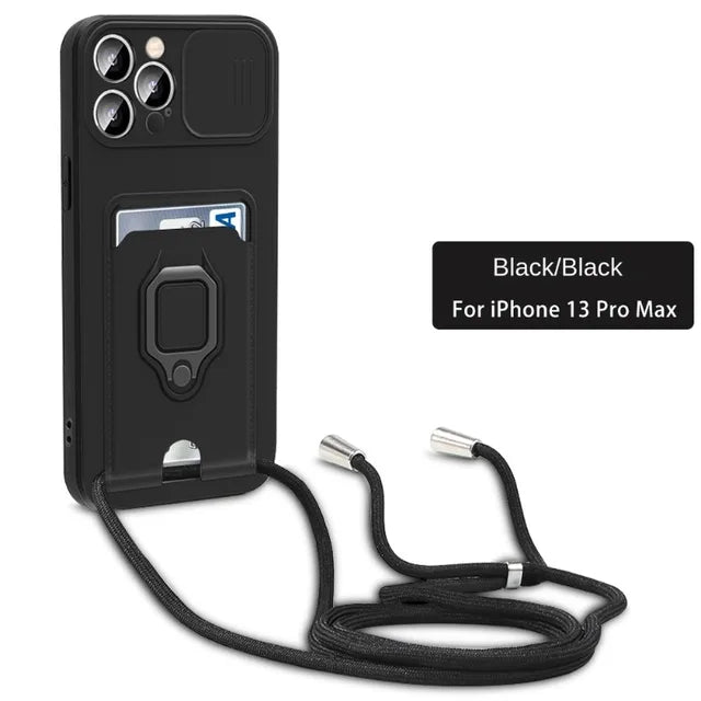 Crossbody Lanyard iPhone Case with Card Holder | Choose Your Model