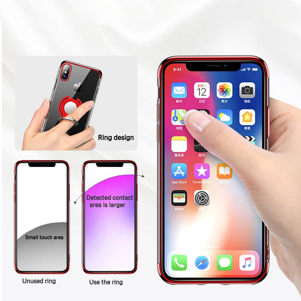 Transparent Ring-Holder iPhone Case | Choose Your Model