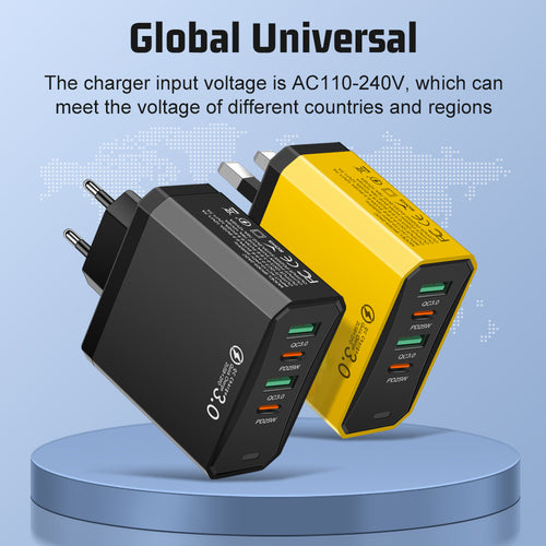4-Port USB & USB-C Wall Charger