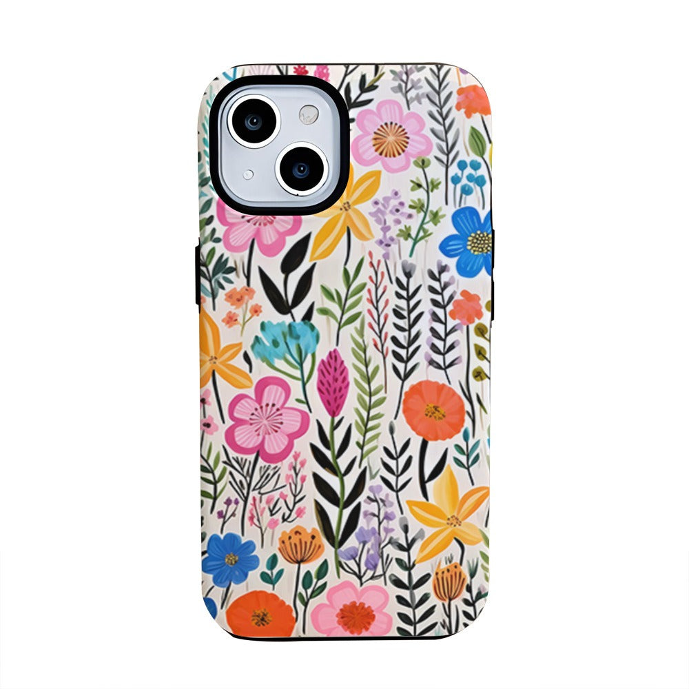 Colorful Floral Hard-Shell iPhone Case | Choose Model