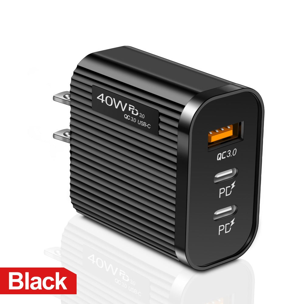 Striped Multi-Port USB & USB-C Wall Charger