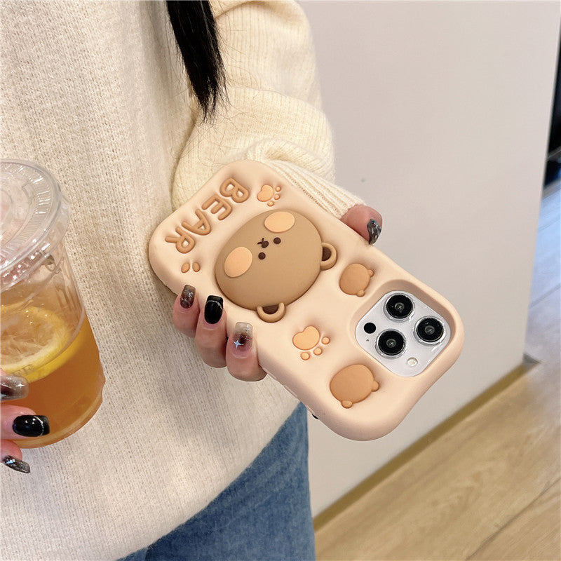 Milk Tea Bear iPhone Case with Stand | Choose Your Model