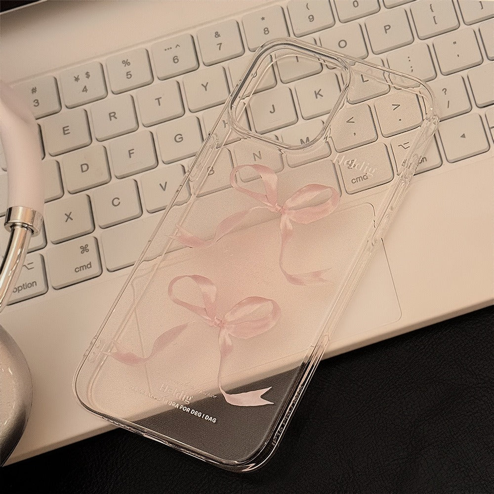 Pink Bow Clear TPU iPhone Case | Choose Your Model