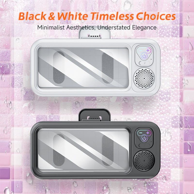 Shower Phone Holder with Bluetooth Speaker | Black or White