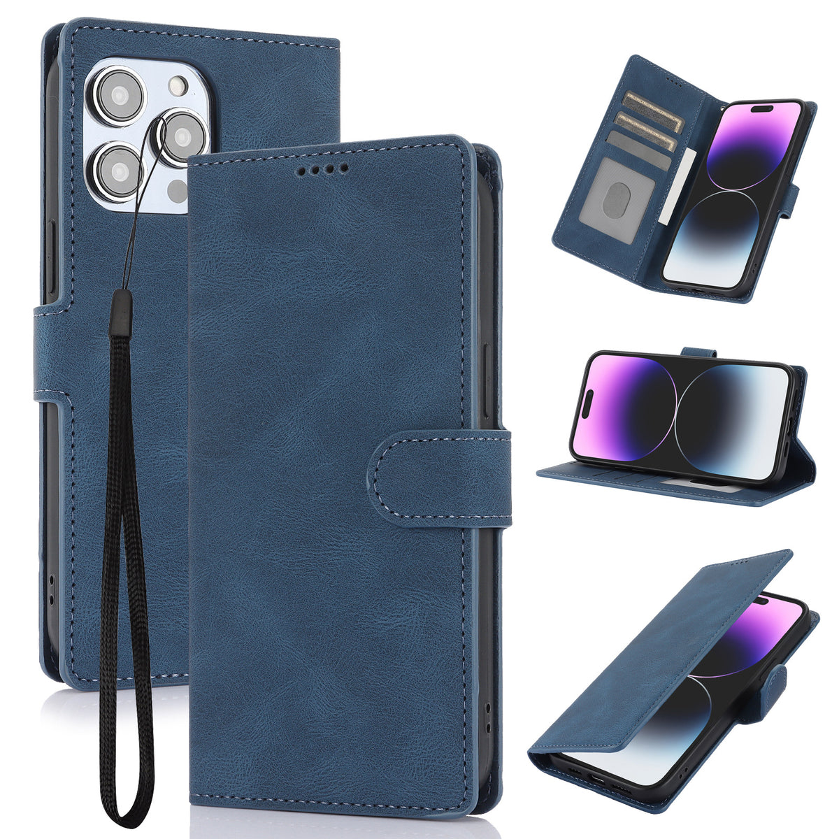 Faux Leather Wallet iPhone Case with Stand | Choose Your Model
