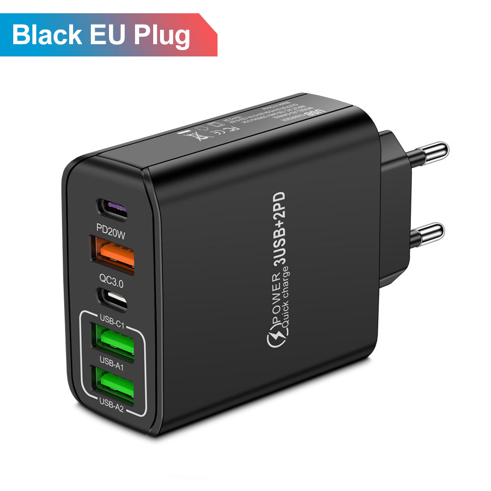 5-Port USB & USB-C PD Wall Charger