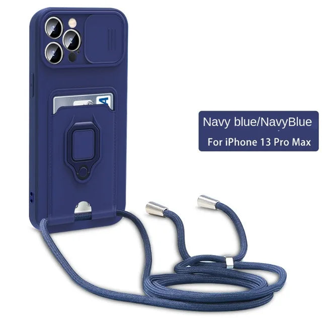 Crossbody Lanyard iPhone Case with Card Holder | Choose Your Model