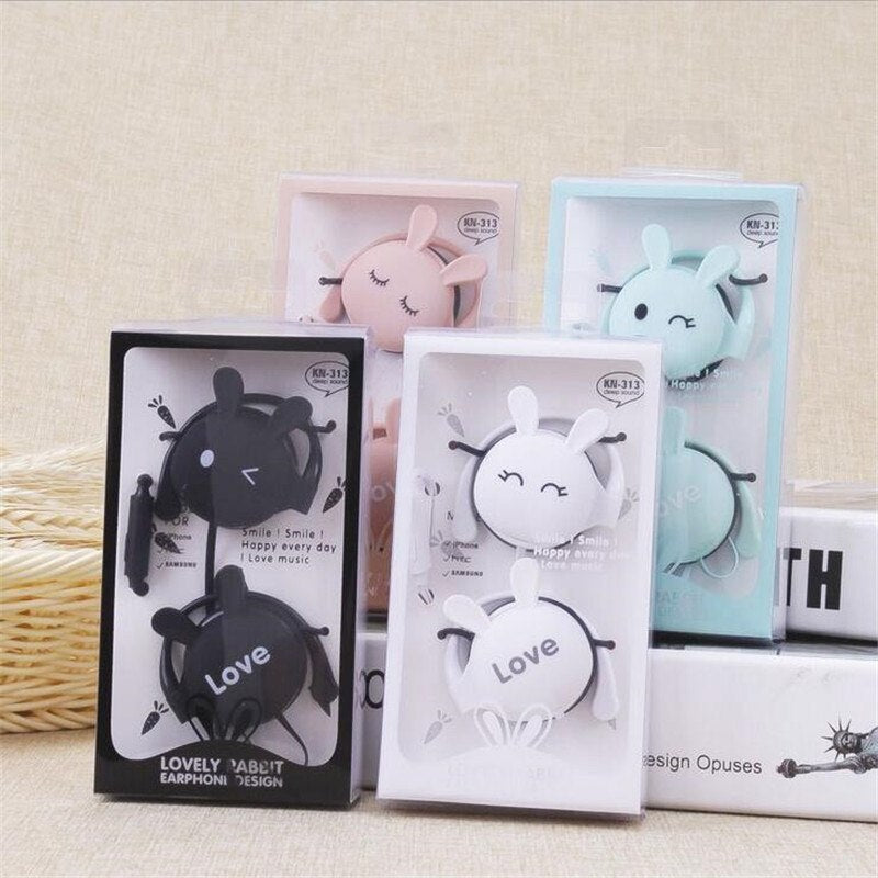 QearFun Rabbit Ear-Hook Wired Earphones