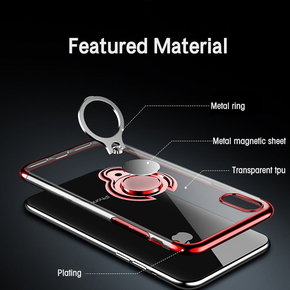 Transparent Ring-Holder iPhone Case | Choose Your Model