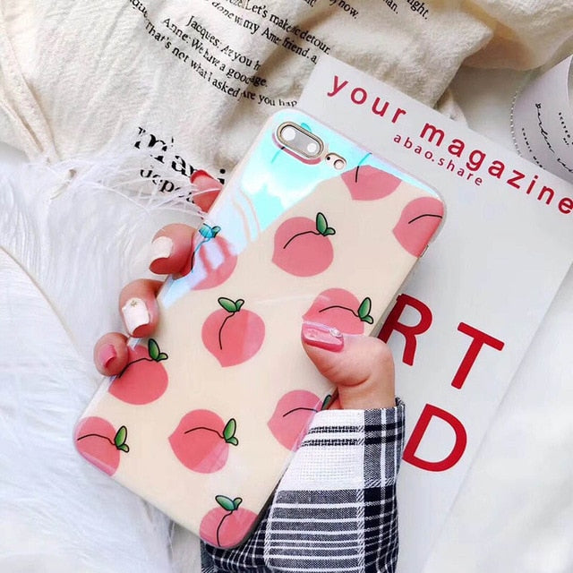 Pink Peach Print iPhone Case | Choose Your Model