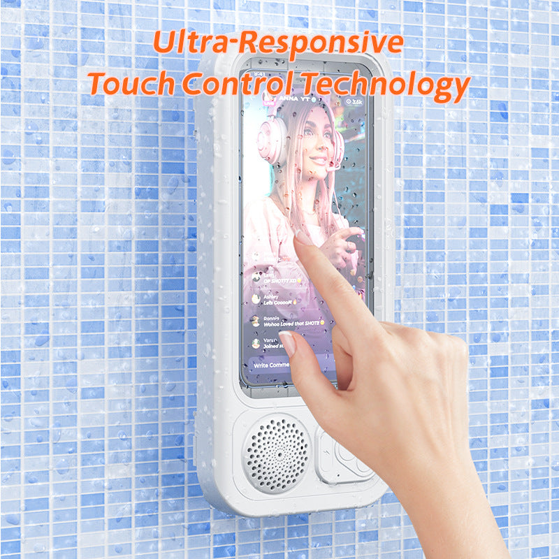 Shower Phone Holder with Bluetooth Speaker | Black or White