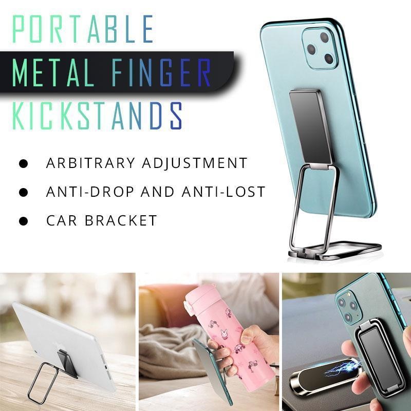Foldable Metal Double-Ring Phone Grip & Stand