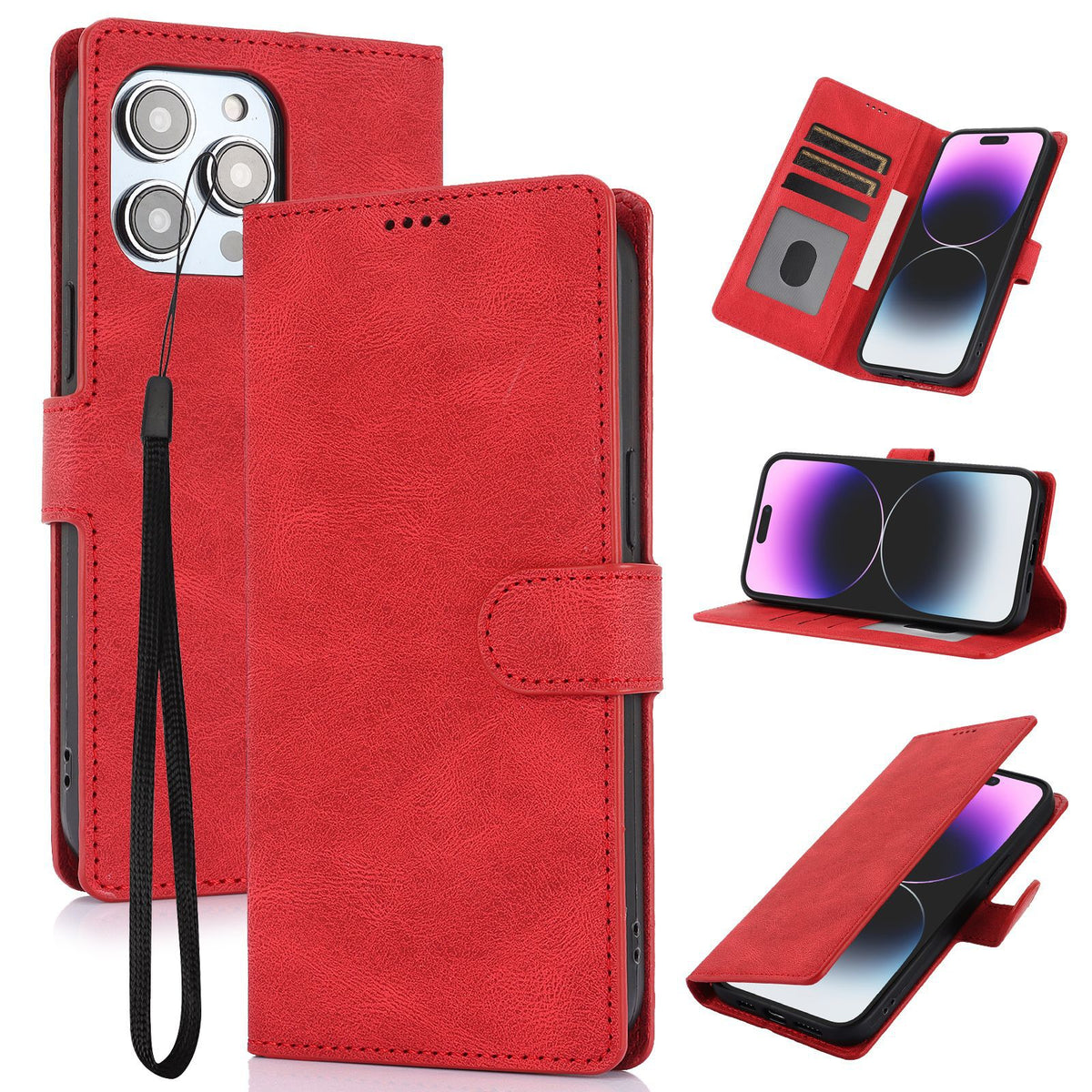 Faux Leather Wallet iPhone Case with Stand | Choose Your Model