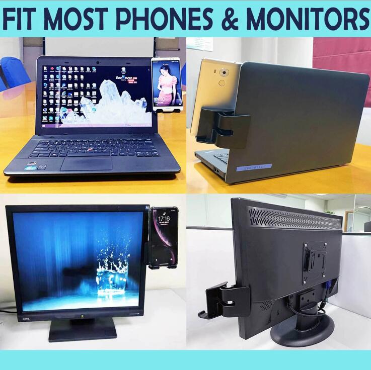 Adjustable Laptop-Screen Phone Holder