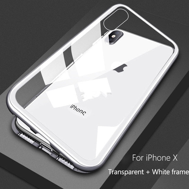 Magnetic-Frame Glass-Back iPhone Case | Choose Your Model