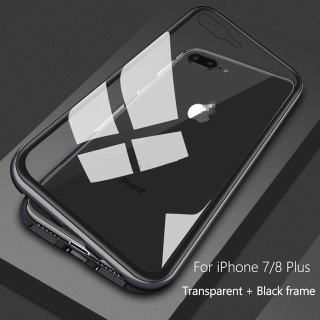 Magnetic-Frame Glass-Back iPhone Case | Choose Your Model