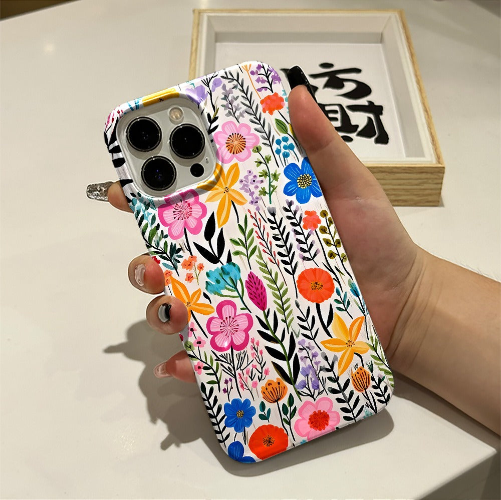 Colorful Floral Hard-Shell iPhone Case | Choose Model