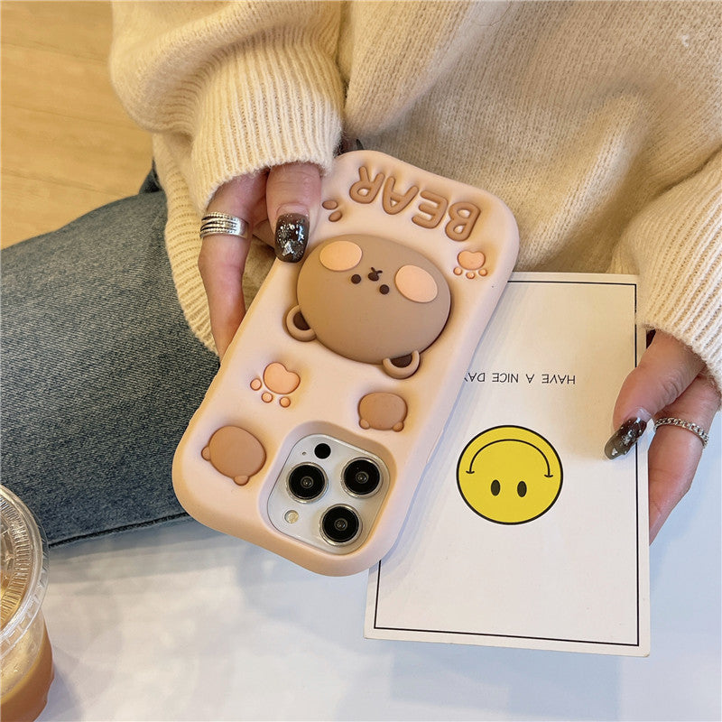 Milk Tea Bear iPhone Case with Stand | Choose Your Model
