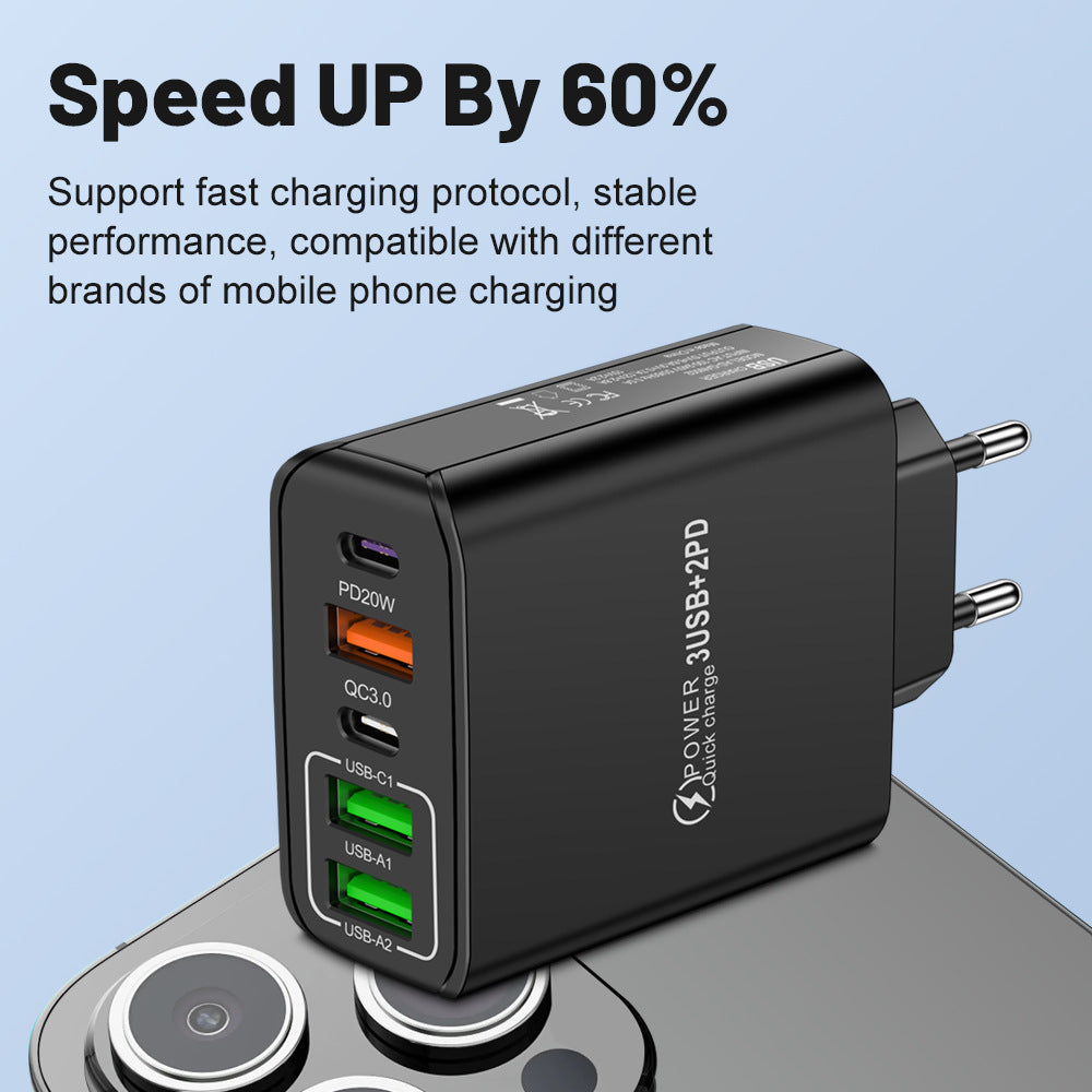5-Port USB & USB-C PD Wall Charger