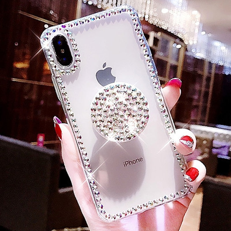 Clear iPhone Case with Decorative Ring Stand | Older Models