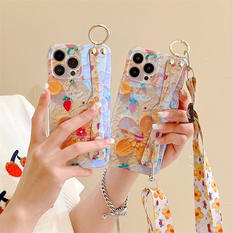 Yellow Floral Rhinestone iPhone Case | Choose Your Model