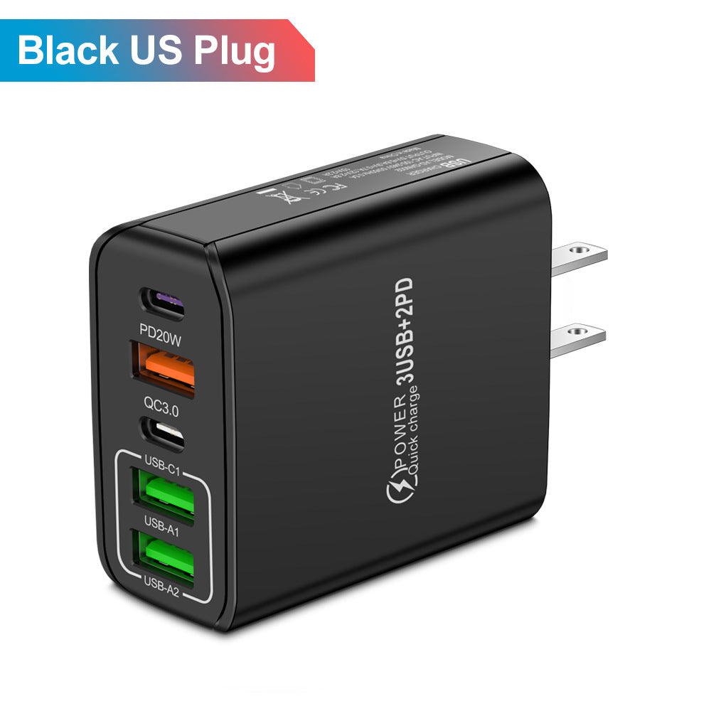 5-Port USB & USB-C PD Wall Charger