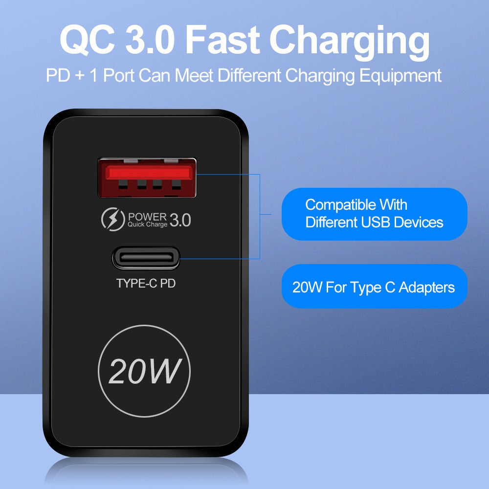 Q9 20W USB Wall Charger | Choose Plug & Color
