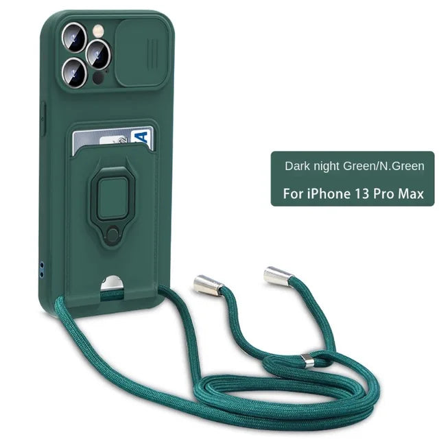 Crossbody Lanyard iPhone Case with Card Holder | Choose Your Model