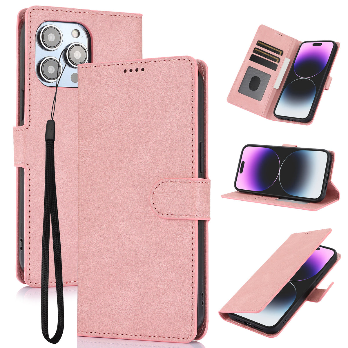 Faux Leather Wallet iPhone Case with Stand | Choose Your Model