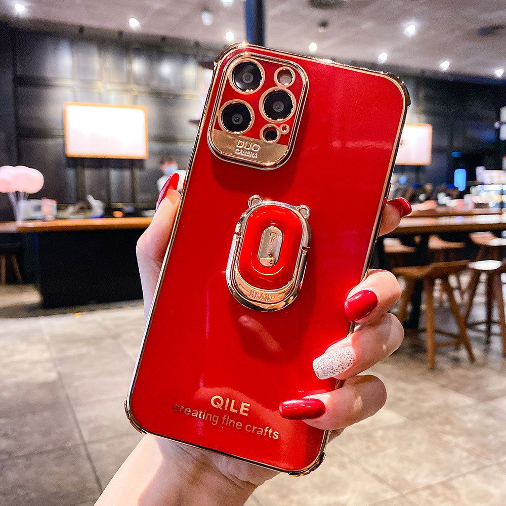 Metallic-Look iPhone Case with Ring Grip | Choose Model