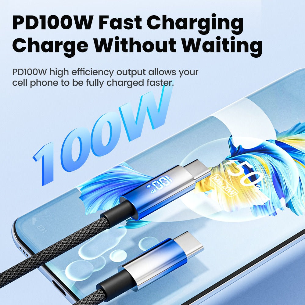 USB-C Charging Cable with Digital Display | Up to 100W