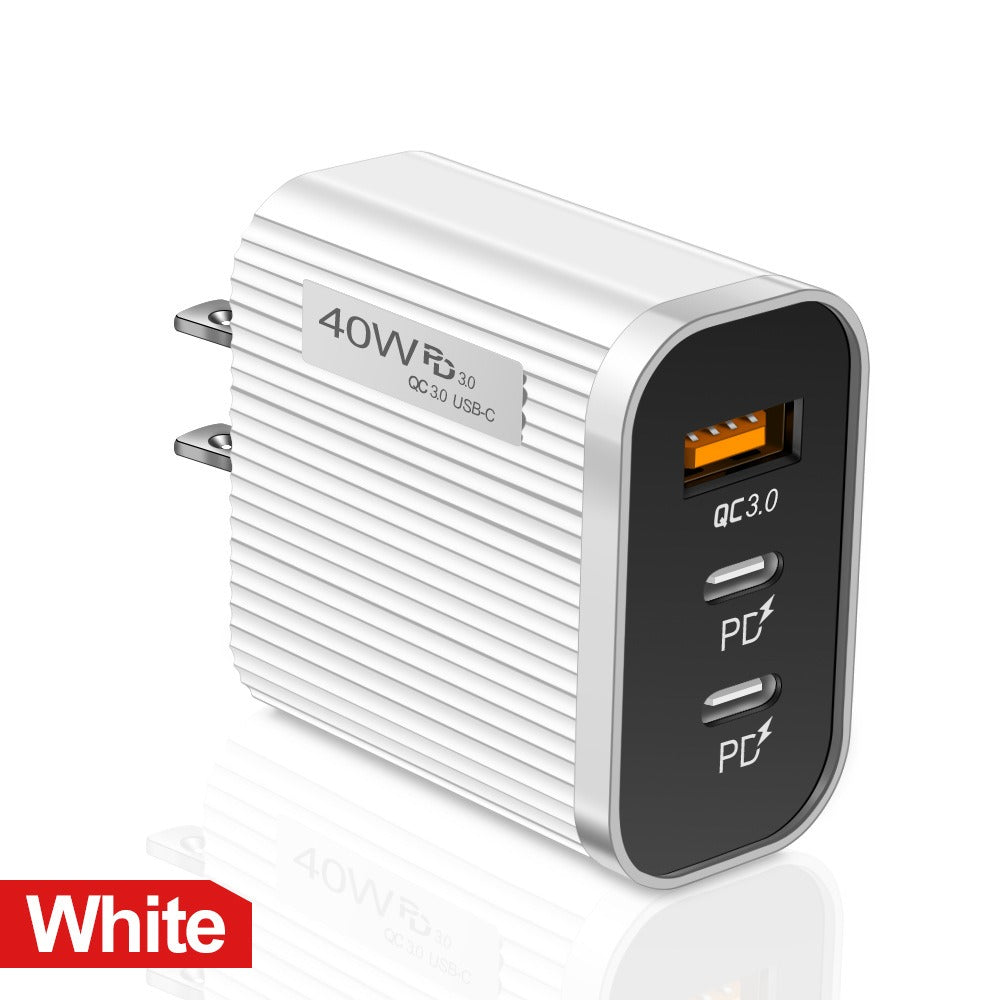 Striped Multi-Port USB & USB-C Wall Charger