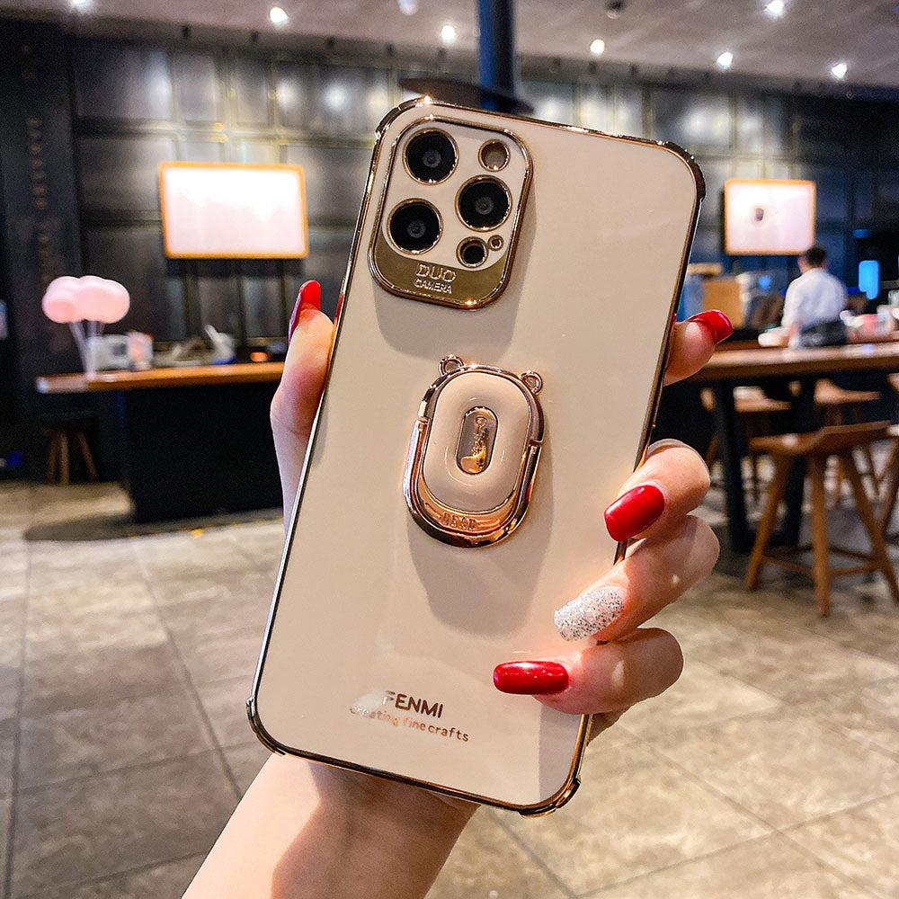 Metallic-Look iPhone Case with Ring Grip | Choose Model