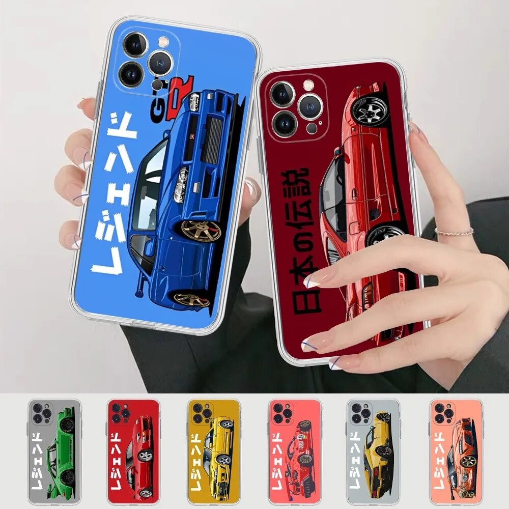 Japanese Car Soft TPU Case for iPhone 12–15