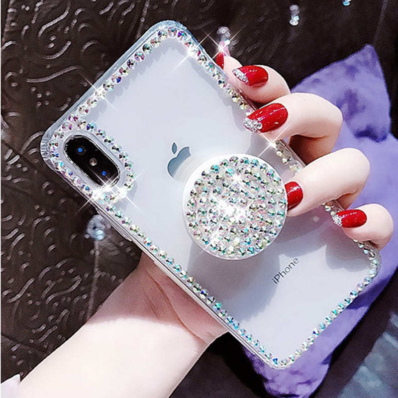 Clear iPhone Case with Decorative Ring Stand | Older Models