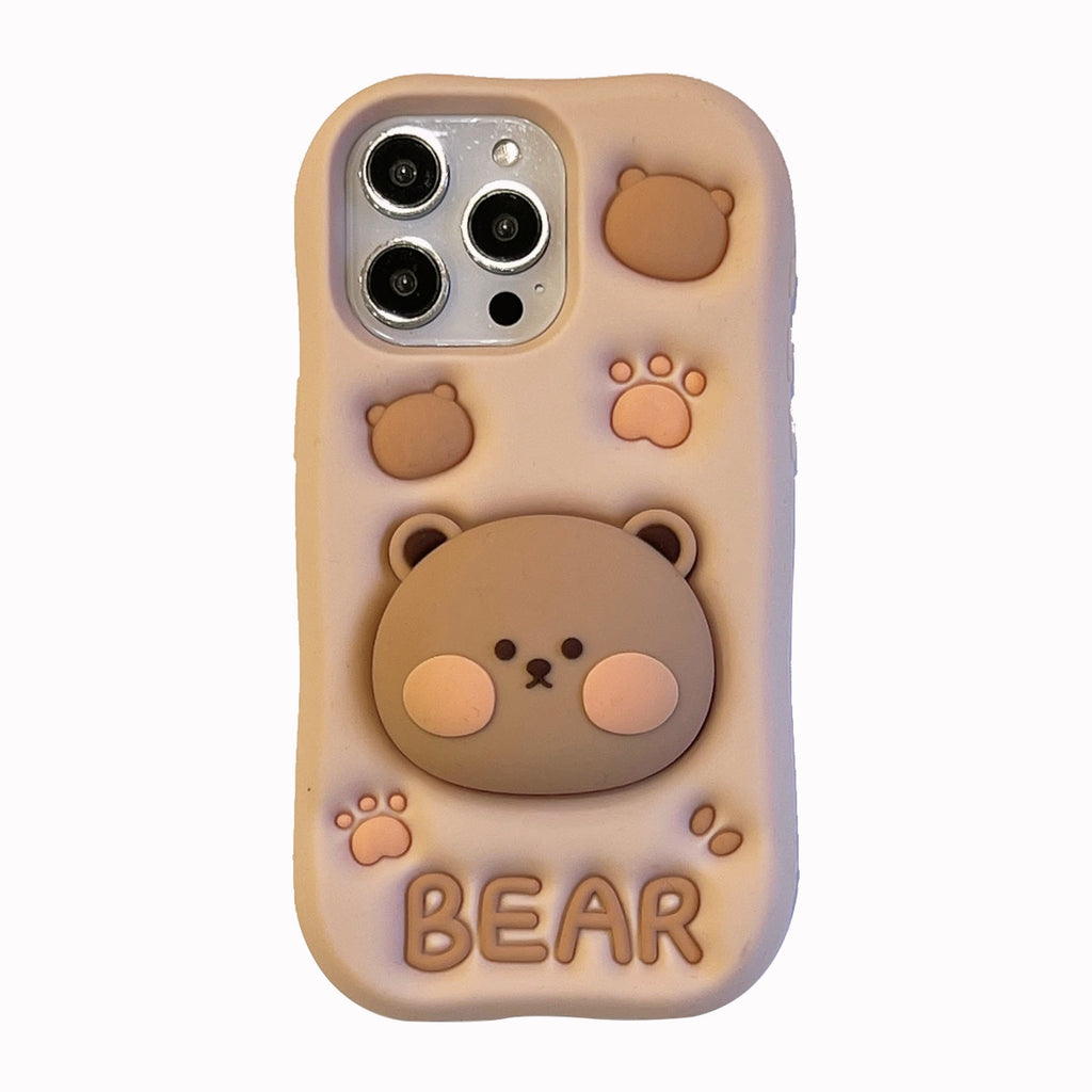 Milk Tea Bear iPhone Case with Stand | Choose Your Model