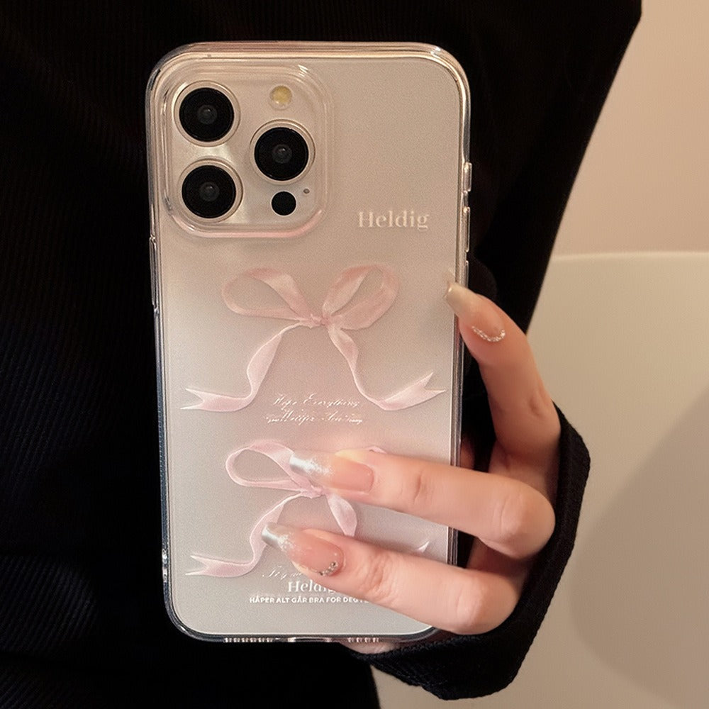 Pink Bow Clear TPU iPhone Case | Choose Your Model