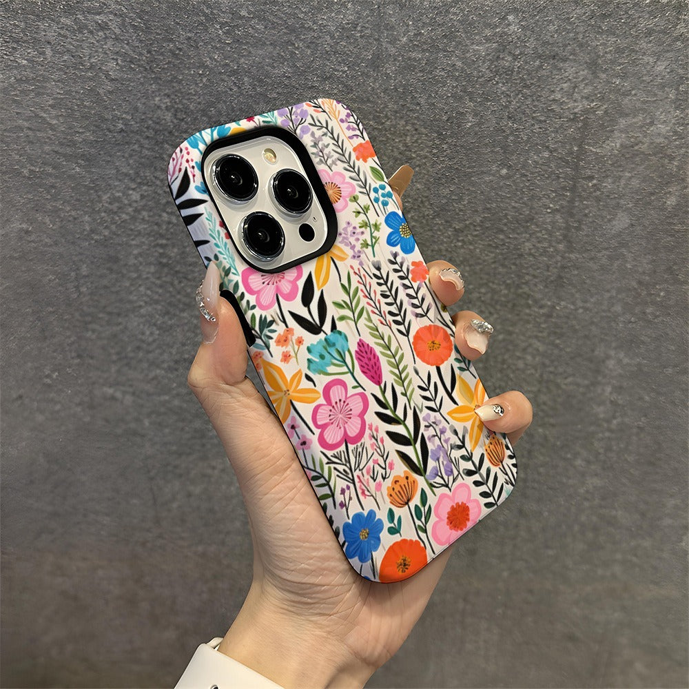 Colorful Floral Hard-Shell iPhone Case | Choose Model