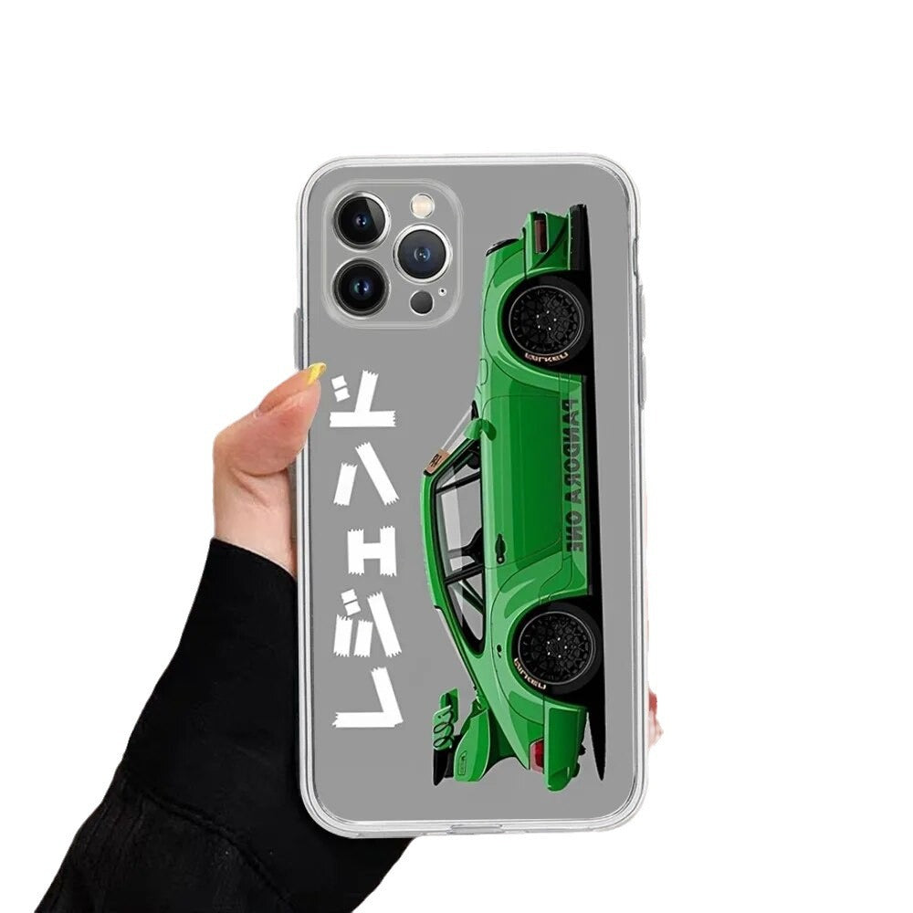 Japanese Car Soft TPU Case for iPhone 12–15