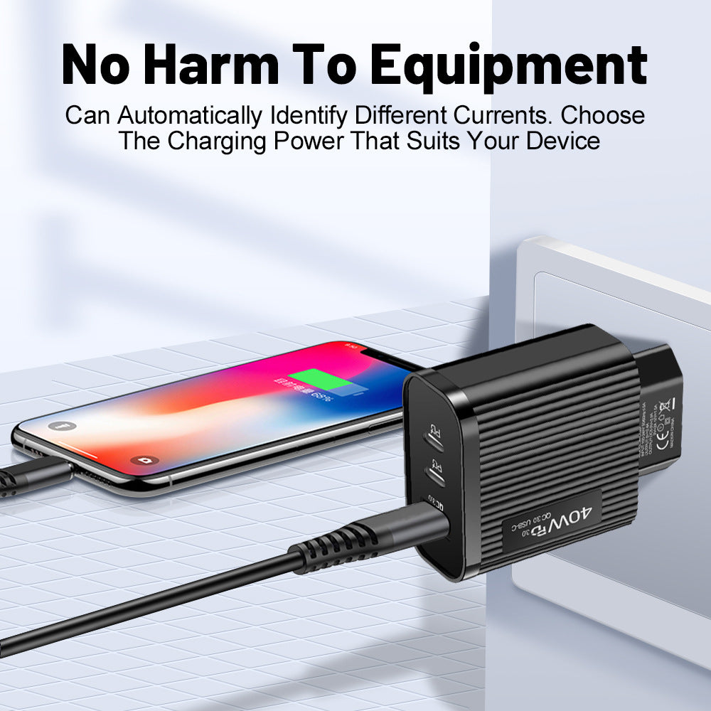 Striped Multi-Port USB & USB-C Wall Charger