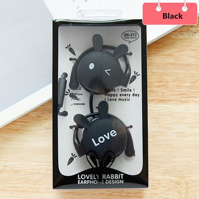 QearFun Rabbit Ear-Hook Wired Earphones