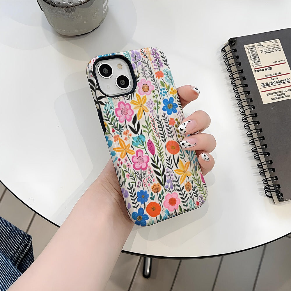 Colorful Floral Hard-Shell iPhone Case | Choose Model