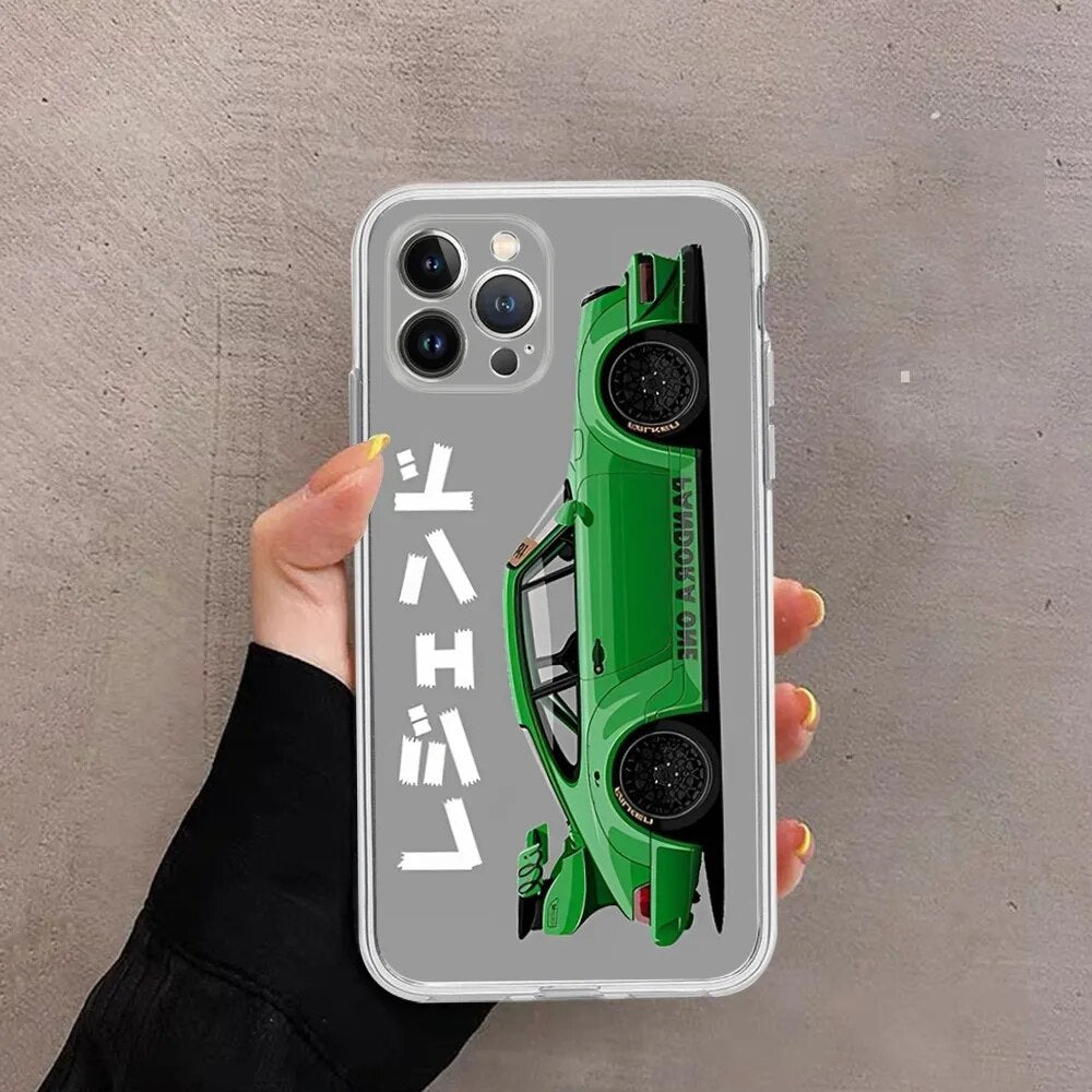 Japanese Car Soft TPU Case for iPhone 12–15