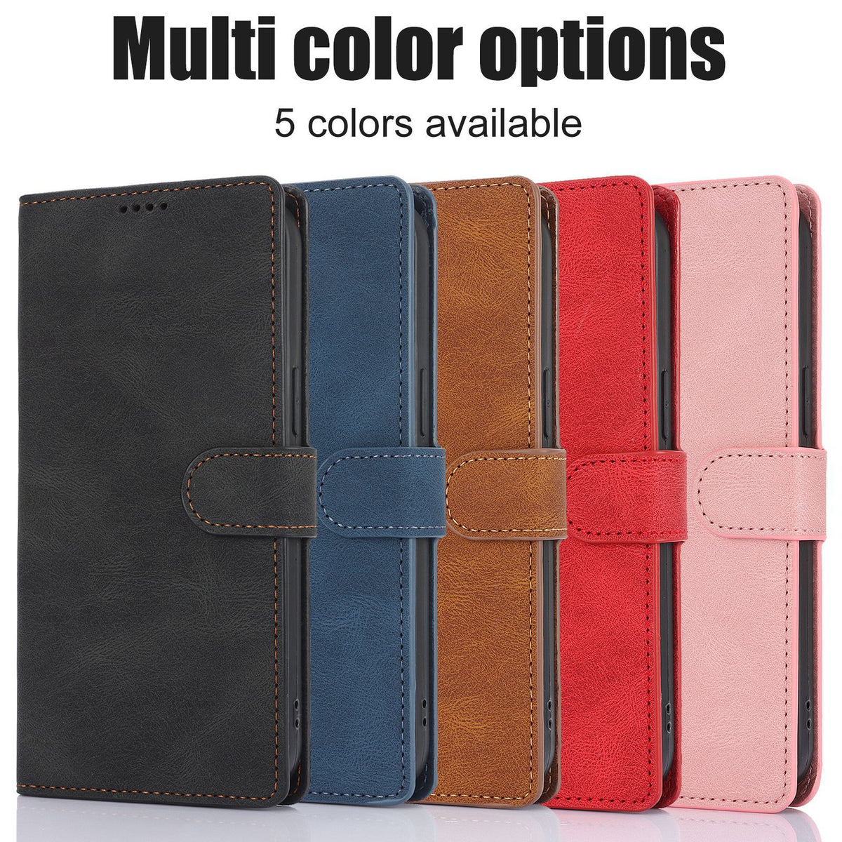 Faux Leather Wallet iPhone Case with Stand | Choose Your Model