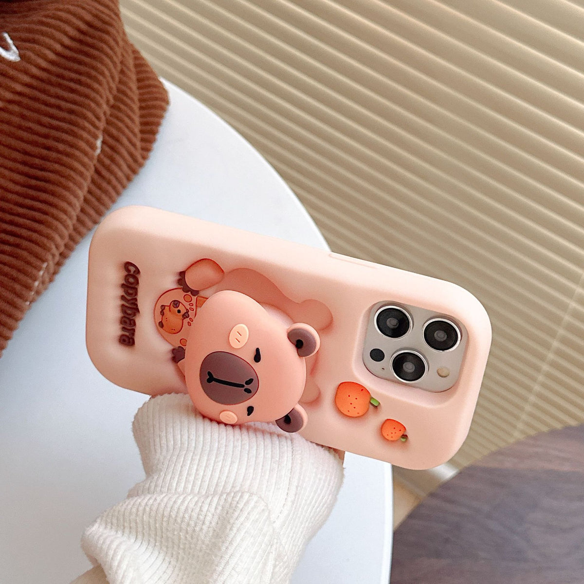 3D Capybara iPhone Case with Fold-Out Stand