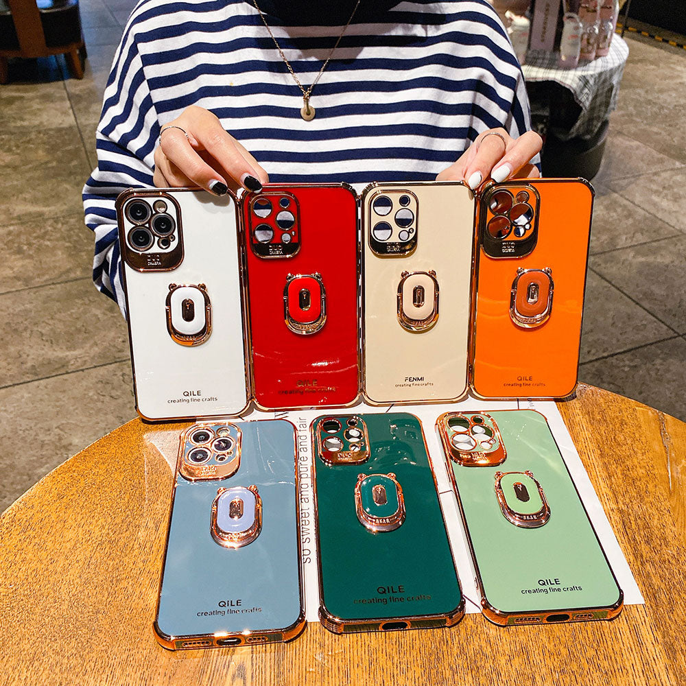 Metallic-Look iPhone Case with Ring Grip | Choose Model