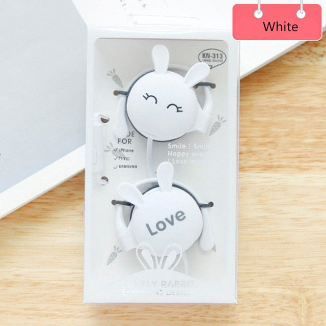 QearFun Rabbit Ear-Hook Wired Earphones