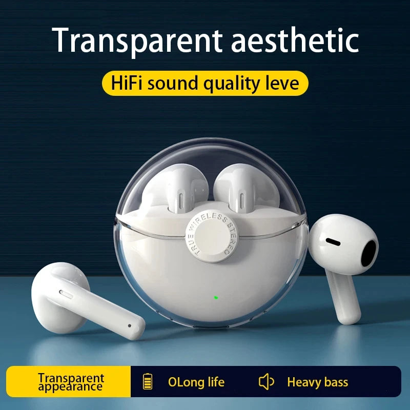 XY-90 Wireless Earbuds with Transparent Charging Case