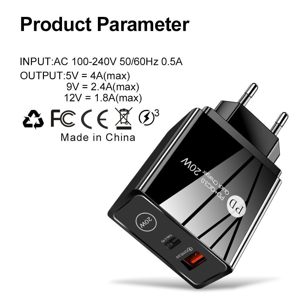 Q9 20W USB Wall Charger | Choose Plug & Color